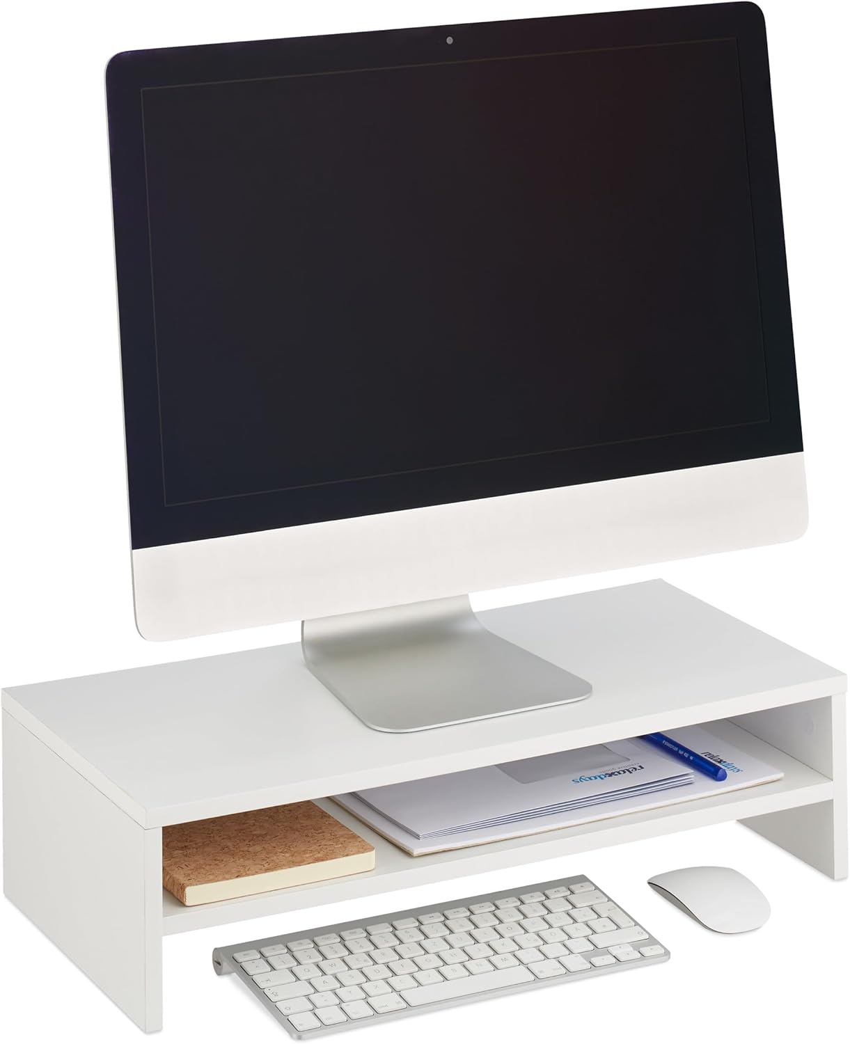 Relaxdays Soporte para Monitor con Compartimiento (elevador-monitor)